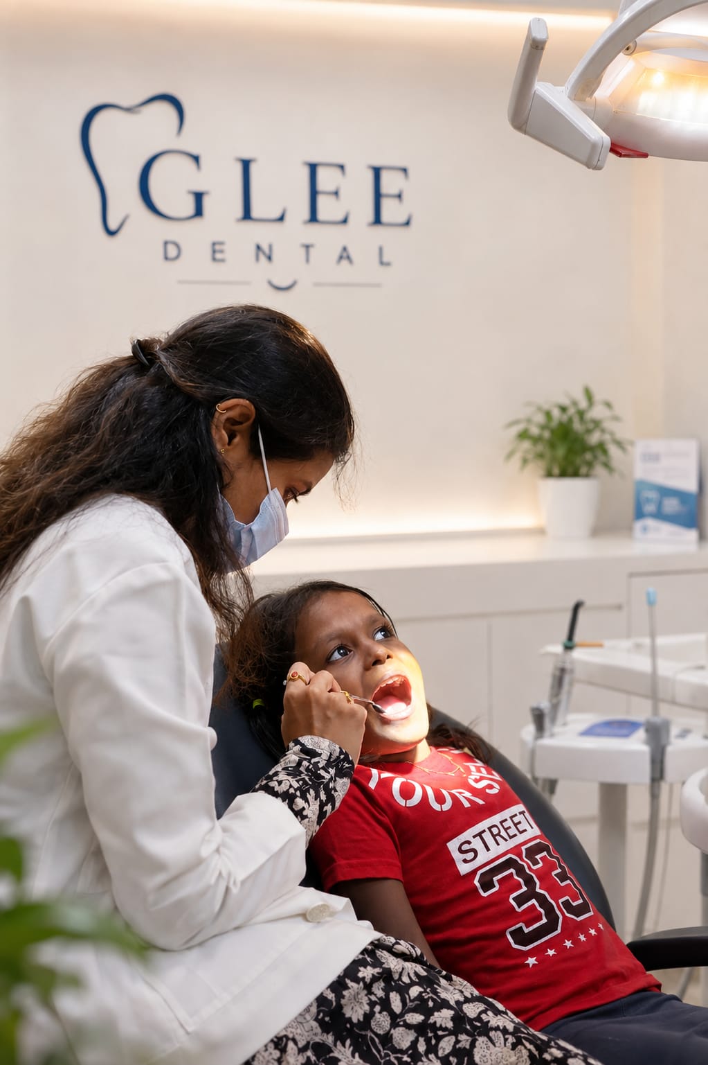 Dental specialist treating patient at Glee Dental